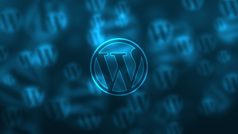 WordPress logo with digital background for website design tips.