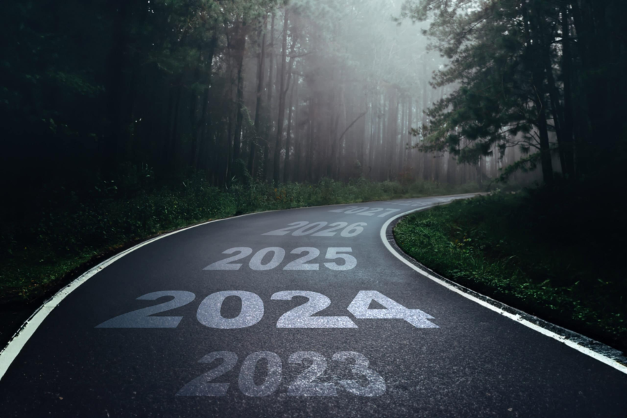 Future marketing trends from 2024 to 2026 on a winding road.