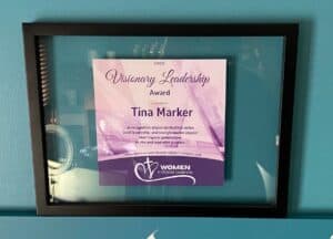 Leadership Award - Windward Design Group Leadership Award for Tina Marker - Recognizing visionary leadership and impactful contributions in t.